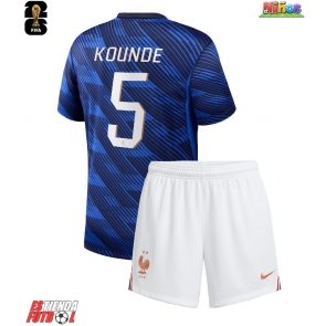 Francia Jules Kounde #5 Primera Equipación Niños Mundial 2026 Manga Corta (+ Pantalones cortos)
